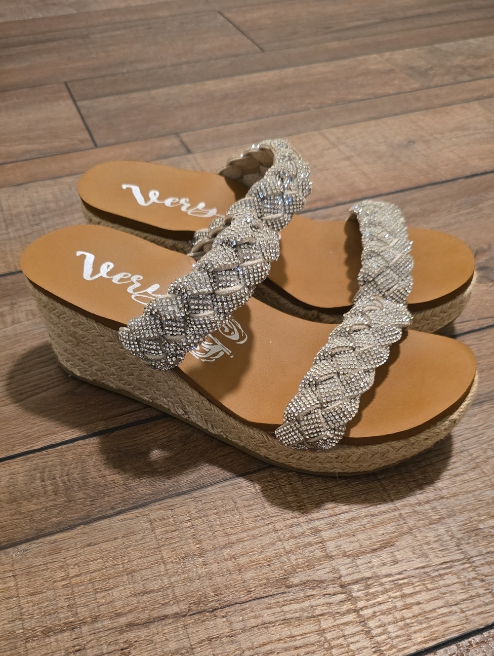 Very G Silver Davina Bedazzled Wedge Sandal
